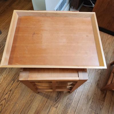 2 Side Tables Levenger Combination Side Table Book Shelf, Compact,