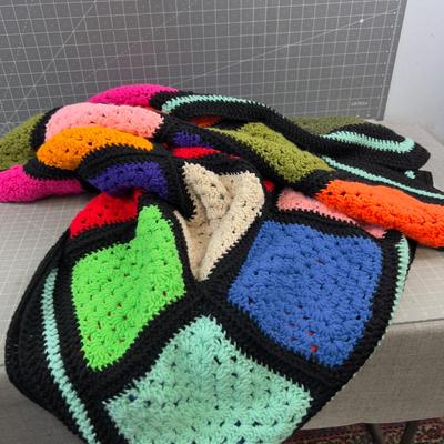 Granny Square Multi Color Afghan 