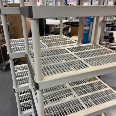 2 Plastic Shelving Units 