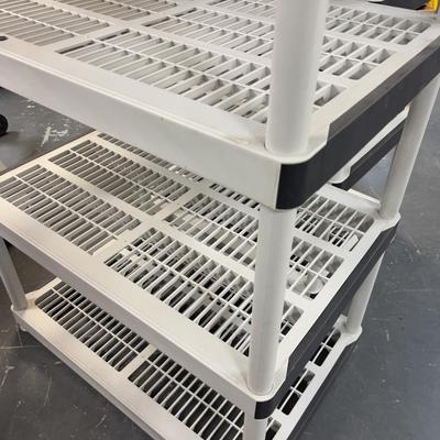 2 Plastic Shelving Units 