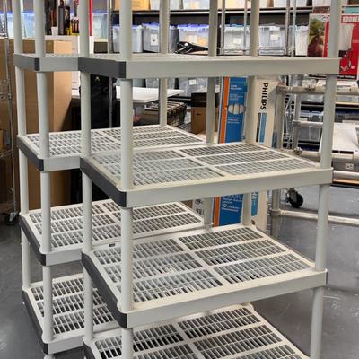 2 Plastic Shelving Units 