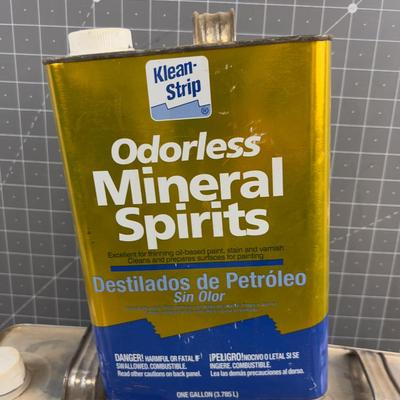 Lacquer Thinner (full), Paint Thinner (full), Mineral Spirits (1/3 full) 