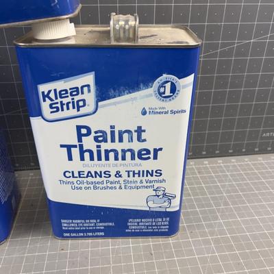 Lacquer Thinner (full), Paint Thinner (full), Mineral Spirits (1/3 full) 