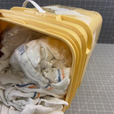 Bucket of Shop Towels 