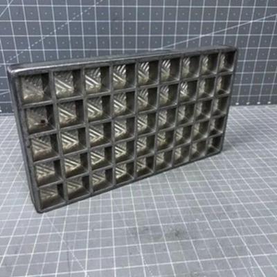 Vintage Metal Chocolate Truffle Candy Mold 40 Slots Industrial Style Heavyweight