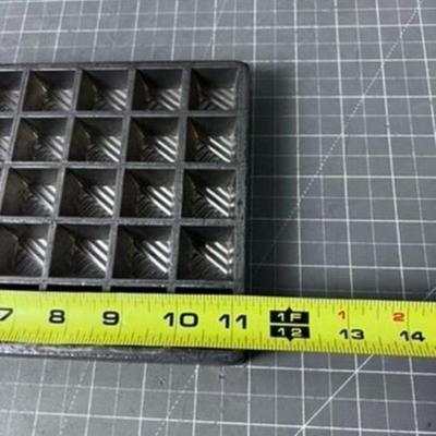 Vintage Metal Chocolate Truffle Candy Mold 40 Slots Industrial Style Heavyweight