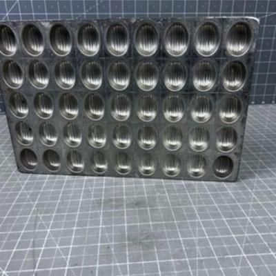 Vintage Metal Chocolate Truffle Candy Mold 40-Cavity Ribbed Oval Design 12" X 7"