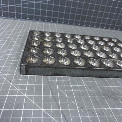 Vintage Metal Chocolate Truffle Candy Mold With 40 Shell Cavities 14" X 7"