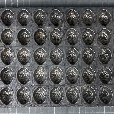 Vintage Metal Chocolate Truffle Candy Mold With 40 Shell Cavities 14" X 7"