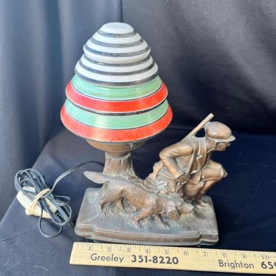 Sale Photo Thumbnail #3: The shade is great!  A very nice piece.  The color is applied to a milk glass base.