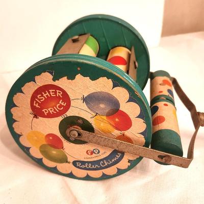 Lot #44 Vintage 1950's Fisher Price Roller Chime Push Toy - Works - Scarce