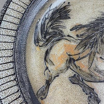 Rock Hard Stoneware Salt Glaze Horse Wall Plate/Bowl
