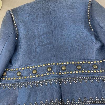 Double D Ranch Leather Biker Jacket Size Large