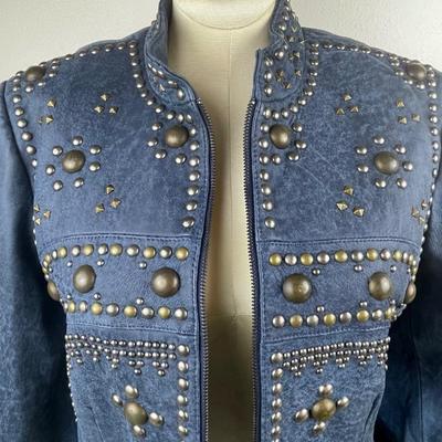 Double D Ranch Leather Biker Jacket Size Large