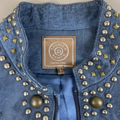 Double D Ranch Leather Biker Jacket Size Large