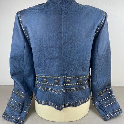 Double D Ranch Leather Biker Jacket Size Large