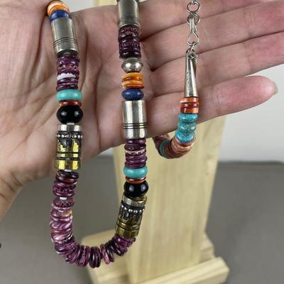 T. Singer Goldcraft Beaded Navajo Spiny Oyster Necklace