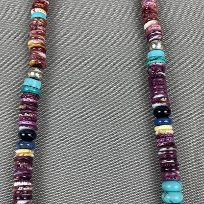 T. Singer Goldcraft Beaded Navajo Spiny Oyster Necklace