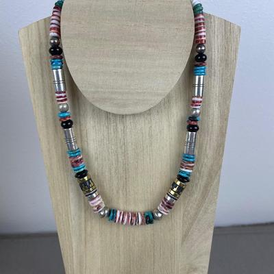 T Singer Sterling Silver Spiny Oyster Gemstone Necklace