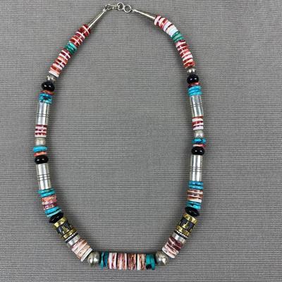 T Singer Sterling Silver Spiny Oyster Gemstone Necklace