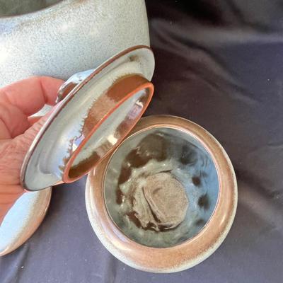 Sale Photo Thumbnail #267: Flour & Tea.  Blue & brown finish.  No damage.