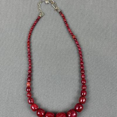 Jay King DTR Sterling Silver Coral Necklace