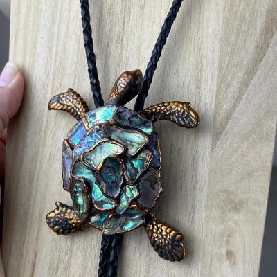 Abalone Turtle Bolo Tie