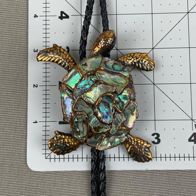 Abalone Turtle Bolo Tie