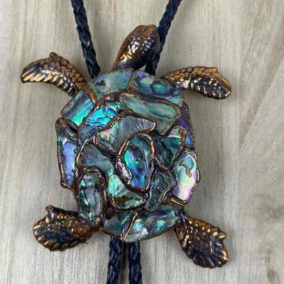 Abalone Turtle Bolo Tie