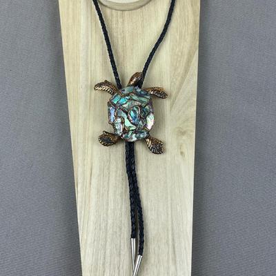 Abalone Turtle Bolo Tie