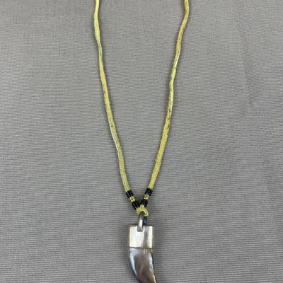 Bear Claw Pendant Leather Necklace