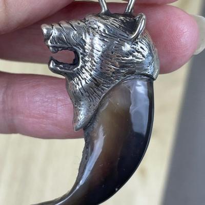 Sterling Silver Bear Claw Pendant