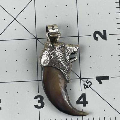 Sterling Silver Bear Claw Pendant