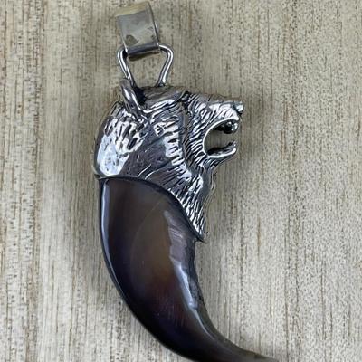 Sterling Silver Bear Claw Pendant