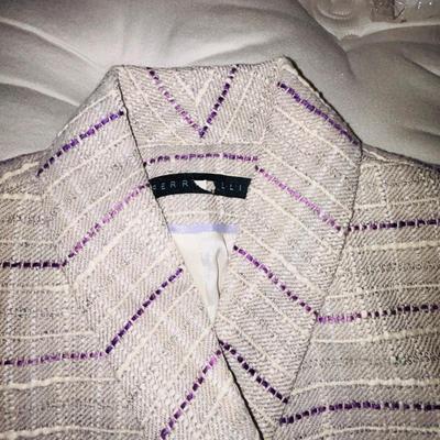 PERRY ELLIS 2 PC SUIT, PETITE SOPHISTICATE SKIRT AND MATCHING BLOUSE, CU SWEATER AND BLACK SKIRT