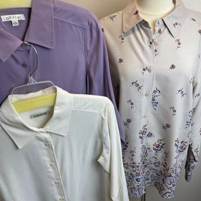 Lot of 3 Orvis Silk Blouses Size M
