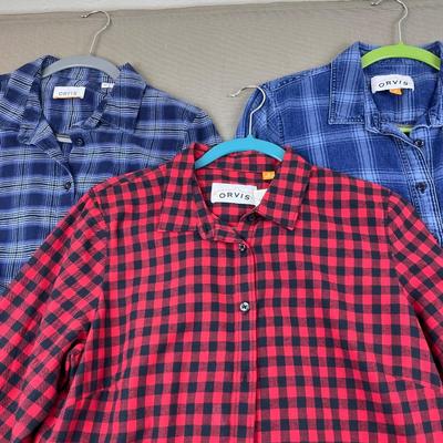 Lot of 3 Orvis Flannel Shirts Size M