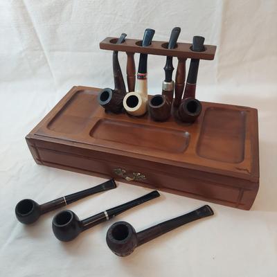 Vintage Pipes, Wooden Pipe Box, and More (FE-EL)