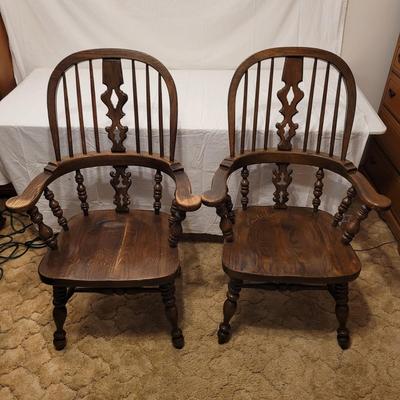 Pair of Solid Wood Armchairs (B1-EL)