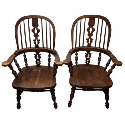 Pair of Solid Wood Armchairs (B1-EL)