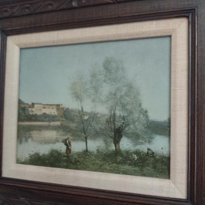 Framed Water Scene on Canvas- Possibly Original Oil- No Signature Identified- Approx 17" x 15"