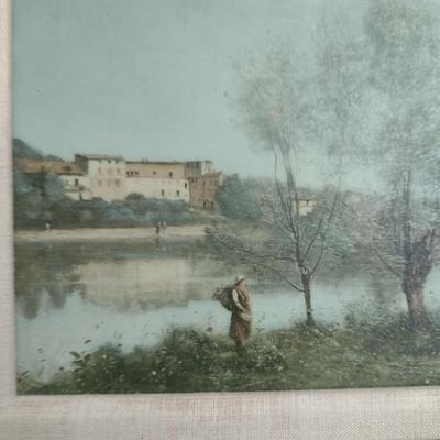 Framed Water Scene on Canvas- Possibly Original Oil- No Signature Identified- Approx 17" x 15"