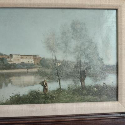 Framed Water Scene on Canvas- Possibly Original Oil- No Signature Identified- Approx 17" x 15"