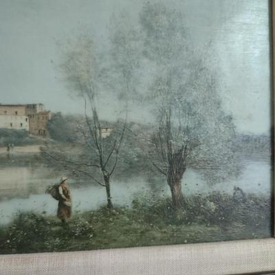 Framed Water Scene on Canvas- Possibly Original Oil- No Signature Identified- Approx 17" x 15"