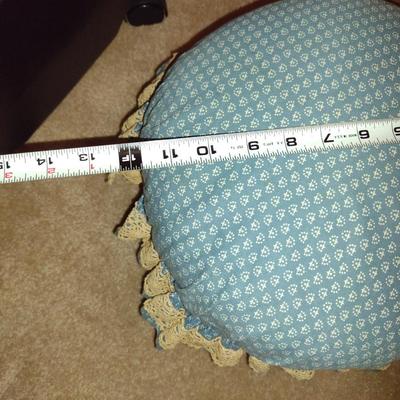 Three Footstools- One Wicker, Two Wood Framed