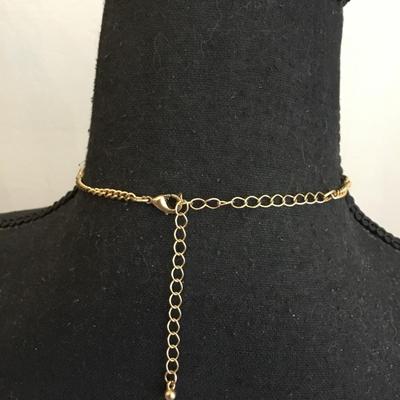 Super cute, charm, choker, necklace, gold toned
