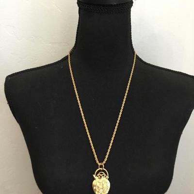 Beautiful vintage KJL pendant on beautiful vintage Monet chain necklace