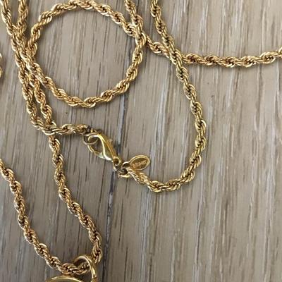 Beautiful vintage KJL pendant on beautiful vintage Monet chain necklace