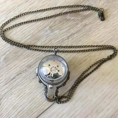 Very cool, bronze, toned, watch, pendant, necklace, working