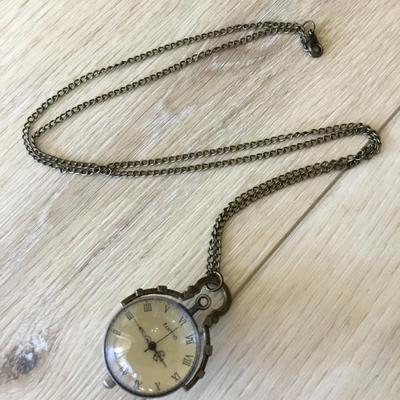 Very cool, bronze, toned, watch, pendant, necklace, working